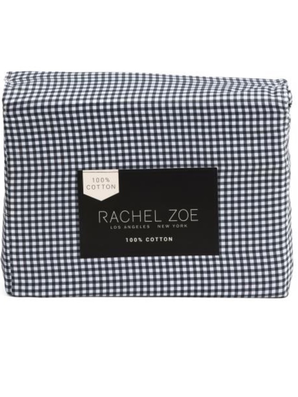 Rachel Zoe Black and White Gingham Cotton Sheet Set